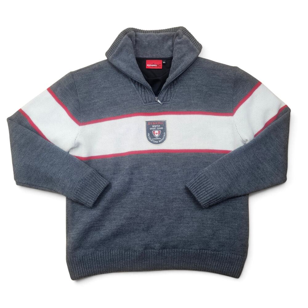 DYNAMIC Revelstoke Mountain Canada Sweater Men's XL VTG Y2K Wool Blend Apres Ski